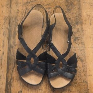 HOTTER Flare Black Sandals Size 10